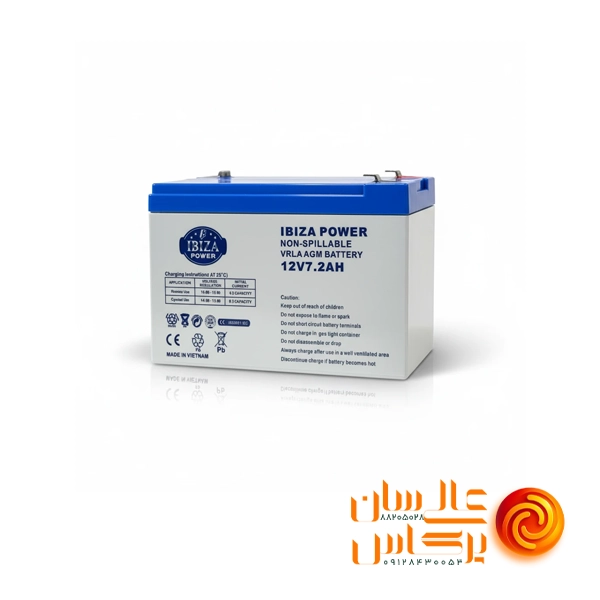 باتری 7 آمپر ساعت UPS برند IBIZA از نوع VRLA AGM (سیلد اسید) ساخته شده است. این باتری‌ها بدون نیاز به نگهداری، ایمن و با طول عمر بالا برای استفاده در سیستم‌های UPS، دوربین‌های مداربسته، سیستم‌های مخابراتی و برق اضطراری خانگی مناسب هستند. این باتری را می‌توان در کاربری‌های مستلزم تعداد زیاد چرخه‌های شارژ و دشارژ با عمق دشارژ بالا مورد استفاده قرار داد. ویژگی باتری های UPS برند IBIZA سیستم VRLA AGM: طراحی تنظیم‌شده دریچه‌ای فشار با الکترولیت جذب‌شده در مات شیشه‌ای برای عملکرد ایمن و بدون نیاز به نگهداری بدون نیاز به نگهداری: عدم نیاز به بررسی و افزودن الکترولیت مقاوم در برابر نشت: طراحی غیرقابل‌نفوذ برای جلوگیری از نشت اسید مقاوم در برابر لرزش: مناسب برای استفاده در شرایط لرزشی عملکرد در محدوده دمایی وسیع: عملکرد بهینه در دماهای مختلف